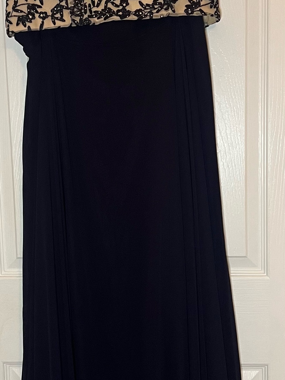 City Triangles Navy Maxi Dress with Embellished Bodice Detail